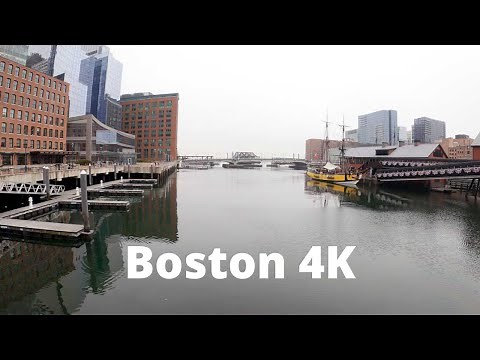 Boston Walking Tour 4K - Waterfront Walk Along Boston Harbor