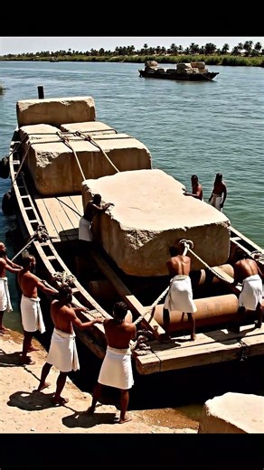 Pyramid Stones Through the Nile river How Ancient Egyptians Moved #AncientEgypt #NileRiver #Pyramids