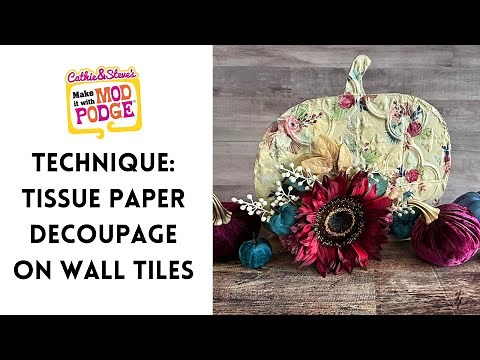 Tissue Paper Decoupage on Wall Tiles Craft Technique
