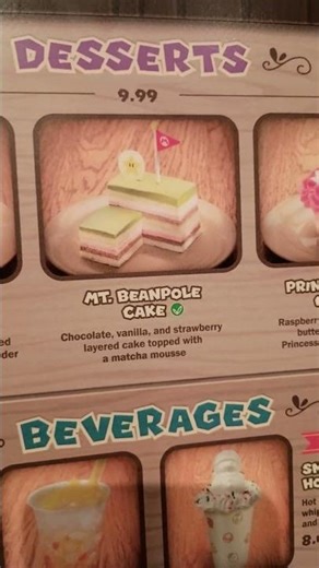 Toadstool Cafe Menu at Universal Studios Hollywood #shorts
