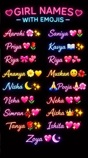 👉 💖 Cute & Stylish Girl Names with Emojis | Trending Names 2026 ✨