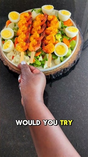 Quick High Protein Air Fried Shrimp Egg Salad Recipe 🦐 #shorts #cooking #healthy