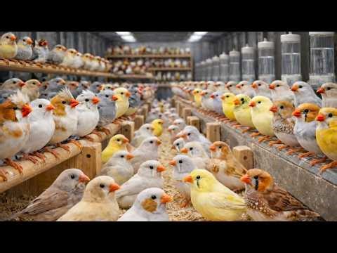 Inside a Massive Zebra Finch Mega Farm🐦/Feeding, Breeding & Smart Management & 100+Chicks Per Clutch