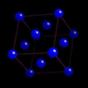 Crystal structure of austenite (a form of iron)