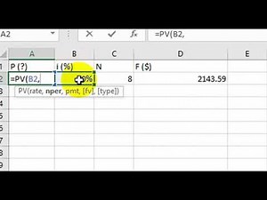 Excel Functions for Engineering Economy | Present Value Function PV
