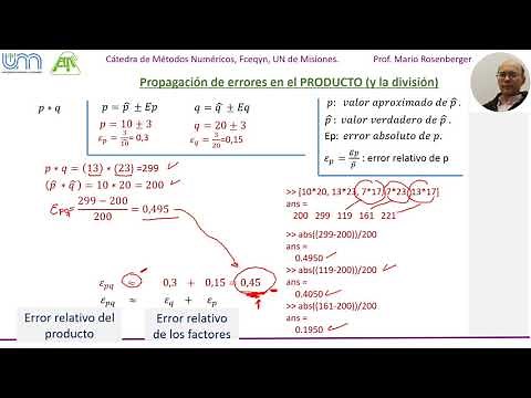 Propagación de errores en el producto (y división) de números. Con ejemplos.
