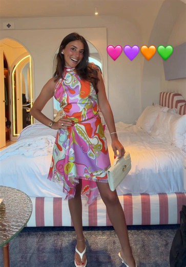 Ravello night 1 in some color!!🩷🧡💚💜 @pucci #OOTN #italy #travel | Italy Travel