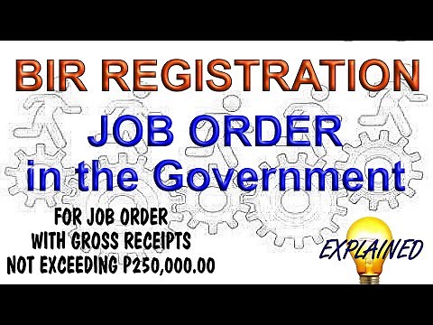 JOB ORDER in the Government - BIR REGISTRATION