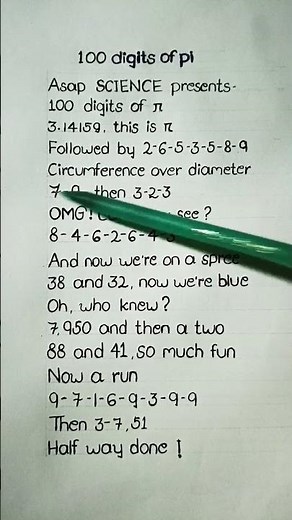 100 Digits Of Pi (lyrics)#shorts #viral