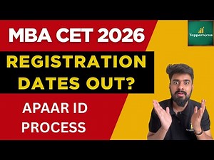 MBA CET 2026 Registration Dates | How to make APAAR ID ? | MBA CET 2026 Preparation