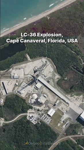 New Glenn Explosion Aftermath, Satellite Imagery of LC-36, Cape Canaveral (May 31, 2026)