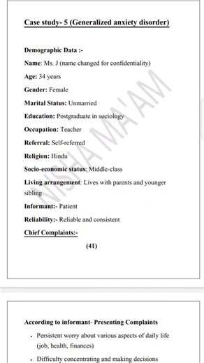 Case-5(GAD- Generalized anxiety disorder)|MAPC Internship program IGNOU|#ignou #mapc #internship #yt