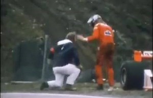Kaboom! James Hunt punches a marshall More classic motorsport videos at http://www.motorsportretro.com/ | Motorsport Retro