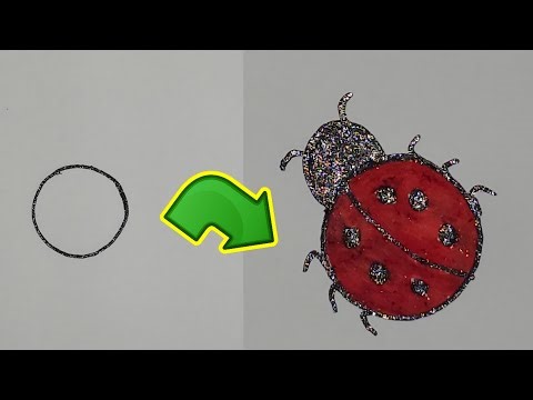 How to draw lady bug step by step || easy beetle drawing || number drawings