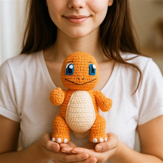 Crochet Pattern PDF, Charmander Fire Dinosaur Plush, Stuffed Anima, Amigurumi Pokemon Toy - Etsy