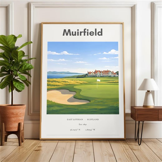 Muirfield Golf Course Print | Scandinavian Minimalist Scotland Wall Art (digital Download) - Etsy