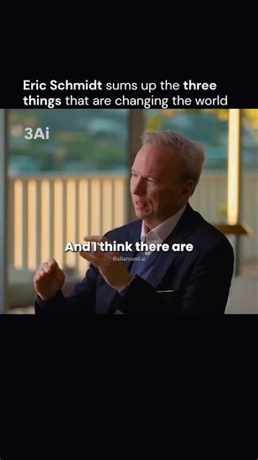 Artificial Intelligence | AI on Instagram: "Former Google CEO Eric Schmidt identified three primary technological forces reshaping the global landscape: Al models with "infinite context windows" processing vast amounts of text, autonomous Al agents that lean and collaborate, and text-to-action capabilities allowing Al to execute tasks by writing code. He also highlighted the programming revolution with Al as a constant worker, agent communication potentially developing unreadable Internal langua
