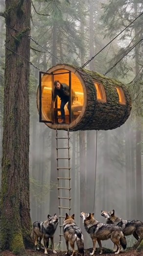 Building a hut in the wolf’s lair: a secret shelter hidden in the forest #timelapse #wolf #bunker