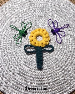 Macrame Sunflower DIY step by step tutorial #viral #reels #video #home #handmade #design | Decoration
