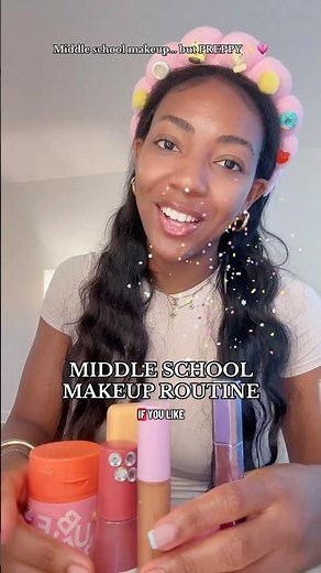 Middle School Makeup Routine You NEED 👀💗 #makeup #freepreppyclip #skincareproducts #skincare #grwm