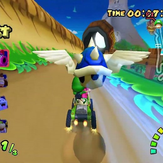 Blue shell after 7 seconds from the start - Mario Kart Double Dash