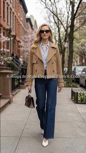 🔥6 Ways to style this viral Cropped Trench Coat for spring ✨1,2,3,4,5,6 which do you like?
