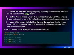Accessing and Comparing All Matrix Elements in Sympy
