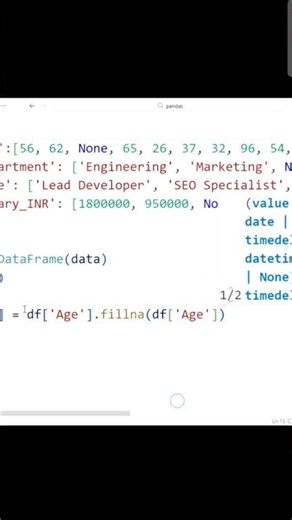 Real Data Cleaning Trick ⚡ | fillna() with Calculations in Pandas #python #shorts