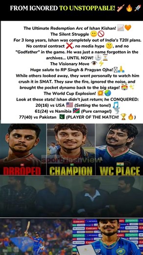 From No Contract to World Cup Hero: The Ishan Kishan Story you CAN'T miss! 📈🔥 #shortsfeed