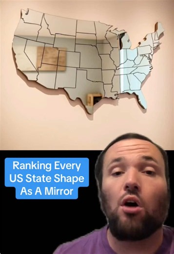 What US state shape would make the worst mirror? 🪞 #states #america #geography #mirror #ranking