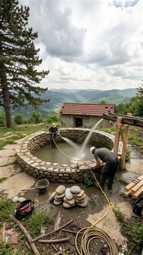Old round pool restoration. #timelapse #construction