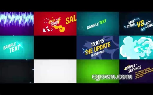 【AE模板】140组二维卡通漫画风格特效工程包（带Alpha透明通道）