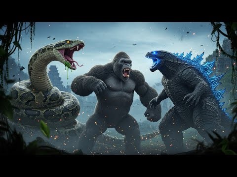 King Kong & Godzilla vs. A Giant Python Snake | Epic Battle In The Amazon Jungle