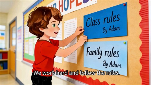 新人教四下Unit 2 Family rules Read and write AI原创视频 LuckyLeleABC