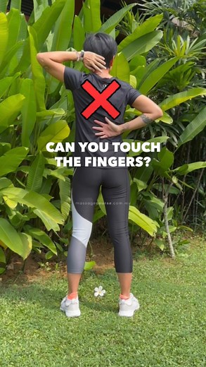 ☝️Can you touch your fingers at the back⁉️DO THIS!  Take a towel on...