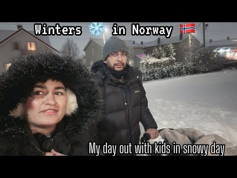 Raising Two Kids in NORWAY 🇳🇴 REALITY "* | INDIAN 🇮🇳 Mom norwayvlog #winterwonderland #snowfall
