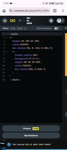 CSS Battles Daily Target 12th April 2026 Solution | 169 chars | CSS Challenges #cssbattles #css