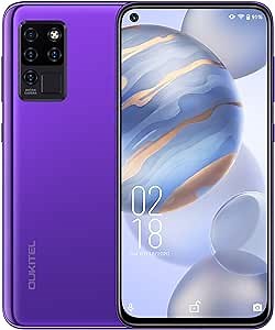 OUKITEL C21 pro Unlocked Smartphones 6.4”FHD+ 64GB+4GB Cellphones Unlock 20MP Front Camera 4 Rear Cameras Helio P60 4000mAh Battery Mobile Phone 4G Dual SIM Face ID&Fingerprint Purple