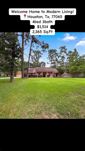 🔥 Luxury Space at an Unbeatable Price Available Now! 🔥 📍 11614 Mile Dr, Houston, TX 77065 🛏️ 4 Bedrooms | 🛁 3 Bathrooms 📐 2,365 Sq. Ft. 💰 Rent: $1,514/month Welcome to this stunning 4-bedroom, 3-bath home offering 2,365 sq. ft. of beautifully designed living space. Enjoy a spacious open floor plan, a modern kitchen, bright living and dining areas, generously sized bedrooms, and a private backyard perfect for entertaining or unwinding after a long day. Conveniently located near schools, sh