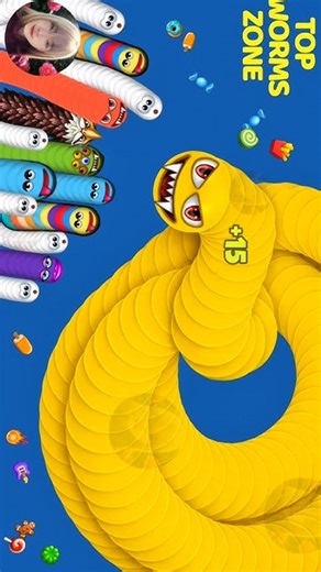 Worms Zone Io. 🐍Biggest Giant Slither snake Game #shorts #viralshort#gaming#wormszone#snake#funny