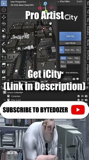 Noob vs Pro artist: Modeling 3d Cities #blendertutorial #blender #blendercommunity #blender3d #b3d