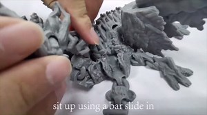 3D Printed Toys Ancient Three-Headed Dragon Figurines Home Decor with Flying Wings and Movable Joints, 3D Printed Dragon Anti-Anxiety Animal Figurines Dragon Decorations (Liberty Azure, 15.7in)