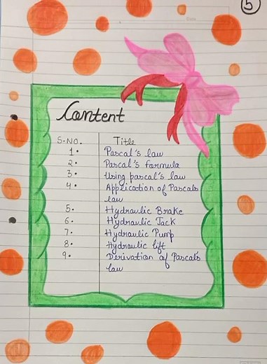 PHYSICS PROJECT FILE PASCAL'S LAW 😃🌹CLASS 11TH #shorts #creativecreation