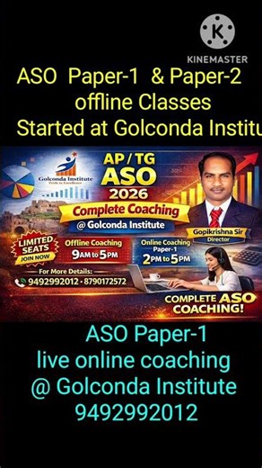 AP/TG ASO 2026 Complete Coaching | Offline + Online Classes | Golconda Institute