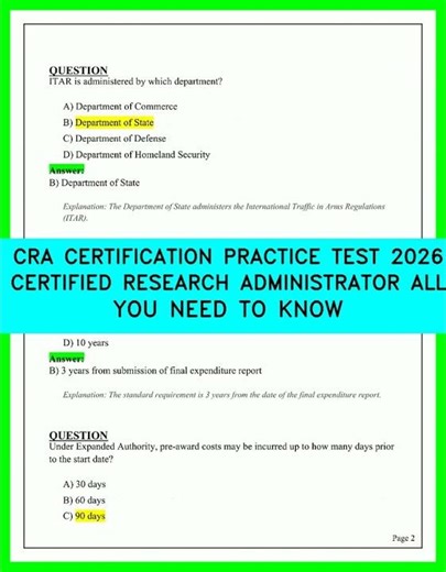 CRA CERTIFICATION PRACTICE TEST 2026 CERTIFIED RESEARCH ADMINISTRATOR ALL YOU NEED TO KNOW GUIDE!