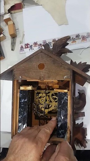 Cuckoo clock repair bellows replacement #clock #cuckooclock #shorts #vintage #change #repair #clocks