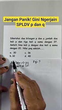 Soal SPLDV, pxq =?, Evaluasi Matematika SMP Kelas 9. #maths #spldv #smp #siswa