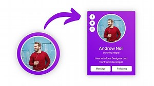 Profile Card with Hover Animation in HTML CSS & JavaScript