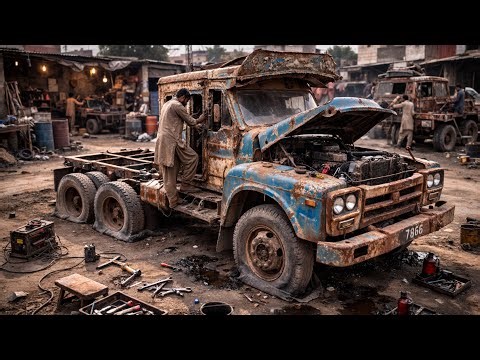80-Year-Old Scrap Truck Rebuilt Into a Highway Monster