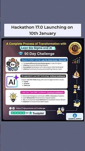 90 Day Challenge In Lean Six Sigma + AI : A Complete Process Of Transformation